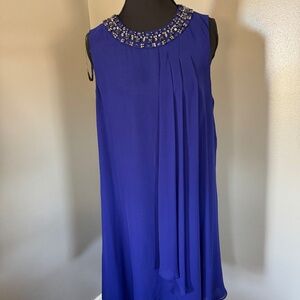 Vince Camuto size 10 blue jewel neck dress